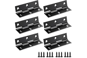 Door Hinges 6 pcs 2.5“Hinges with 36 Screws Black Door Hinge Small Hinges Folding Butt Hinges for Cabinet Windows Drawer Jewe