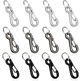12 Sets Tiny Carabiner 1 Inch Micro Carabiner Clip Small Spring Snap Hook Keychains Mini Paracord Hanging Clips Small Clips for Hanging Camera Strap, Backpack Keychains Accessories