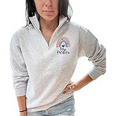 NAZENTI Personalized Teacher Quarter Zip Sweatshirt, Rainbow Teacher Shirts for Women