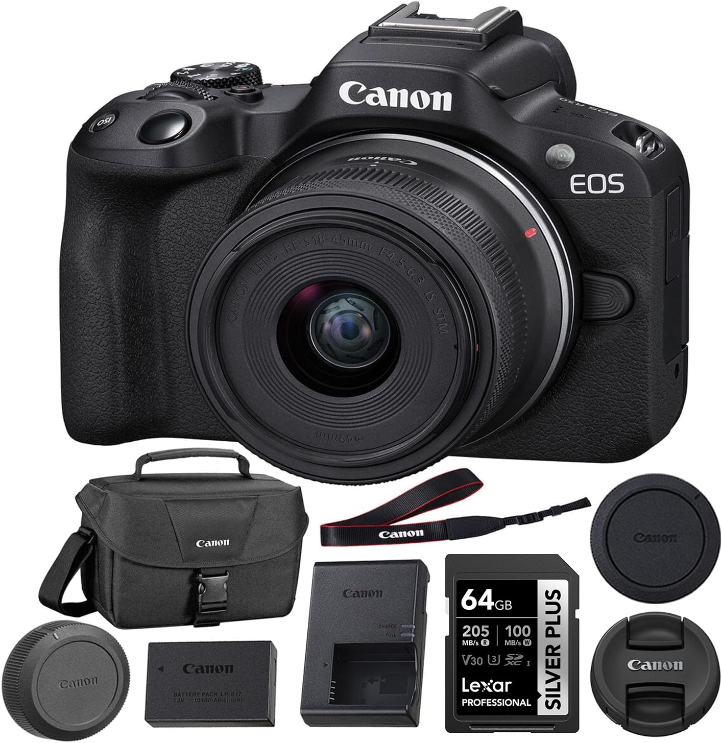 Canon EOS R50 Mirrorless Camera with 18-45mm Lens
