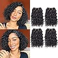 Human Hair Bundles Kinky Curly Bundles Human Hair Curly Wave Hair 4 Bundles Human Hair 50 Gram/Bundle 8A Unprocessed Kinky Curly Wave Bundles (8 8 8 8 1b) …
