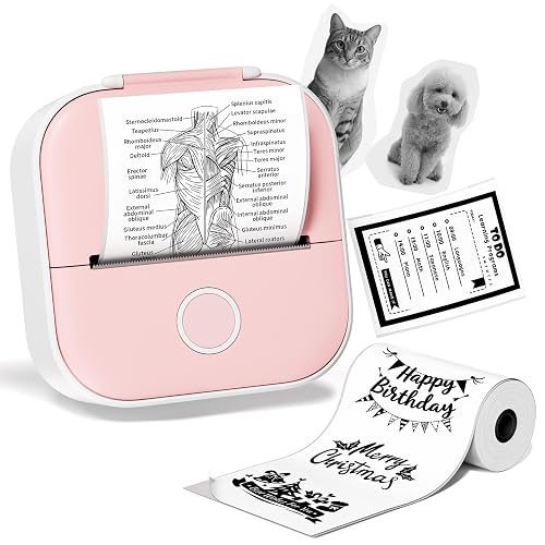 Ponek Mini Sticker Printer, T02 Mini Printer Sticker Maker, Sticker ...