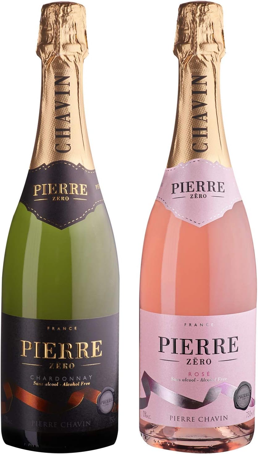 Pierre Chavin Zero Blanc & Rose Non-Alcoholic Sparkling Wine Pack 750ml (2 Bottles)