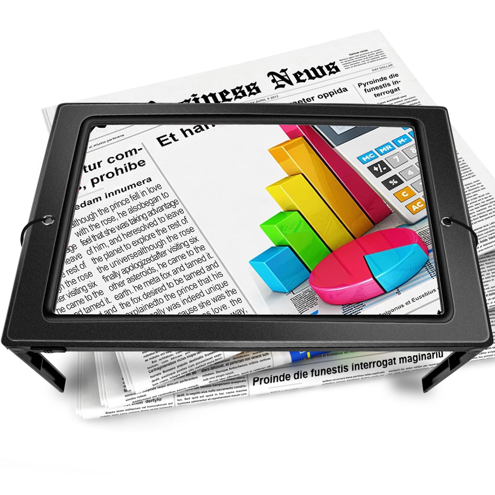 NZQXJXZ 5X Magnifying Glass with Light, Large and Lightweight Magnifier with 50 Ultra-Bright LED Lights Provide Full-Page Viewing Area Evenly Lit, Perfect for Low Vision Person and Seniors