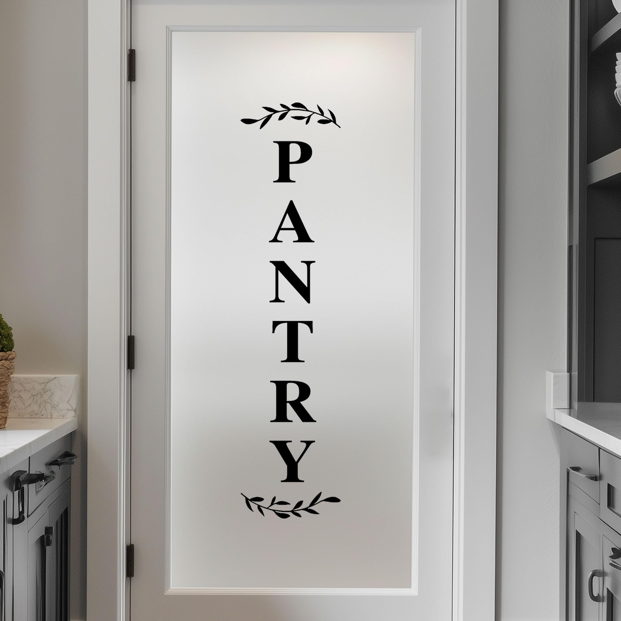 Photo 1 of Pantry Room Decal, Kitchen Pantry Sticker, Food Pantry Door Vinyl Decal, Kitchen Pantry Door Sign, Farmhouse Kitchen Decor (27.5 x 6.6 in, Black)