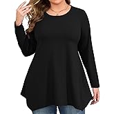 FOREYOND Plus Size Tops for Women Short Sleeve Ruffle Shirts Crewneck Blouses Dressy Casual Pleated Fashion Tunic Top