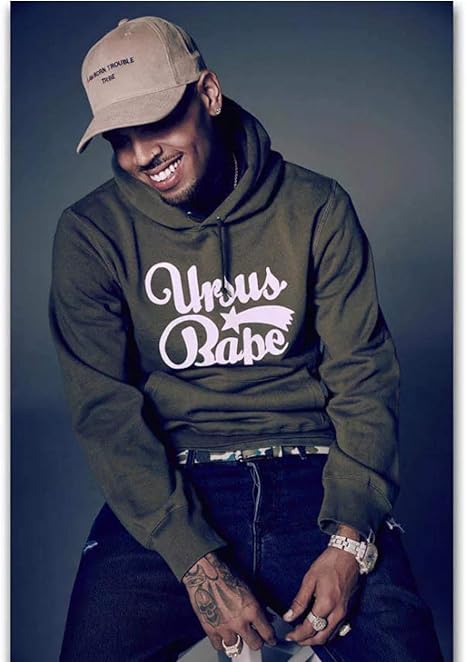 Amazon クリスブラウンロイヤルティxブラックピラミッドラップキャンバスホームアートポスターキャンバス絵画家の装飾ポスターとプリント60x80cmフレームレス アートフレーム ポスター オンライン通販