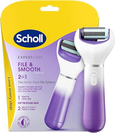 Dr. Scholl's ExpertCare 2-in-1 Electric Foot File, Dual Speed, Batteries