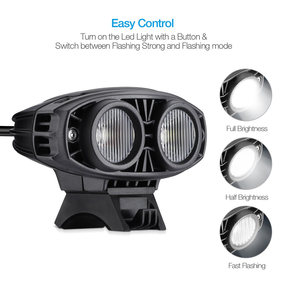 POWERADD Bike Light Set USB Rechargeable, 12000mAh Rechargeable Battery/IPX5 Waterproof/1200 Lumen Super Bright 3 Light Modes Mountain/Road Bicycle Headlight for Mountain/Road/City Cycling