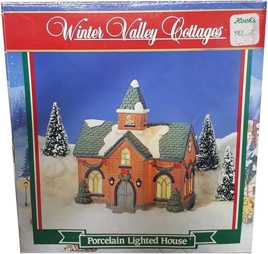 Amazon Com Winter Valley Cottages Porcelain Lighted Christmas