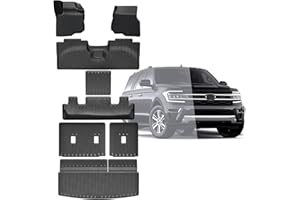 HOUCLEMIC Floor Mats 3 Row for 2022-2024 Ford Expedition Trunk Mat with 3rd Backrest Mat TPE Waterproof All Weather Protector Replacement for 2023 2024 Ford Expedition Accessories