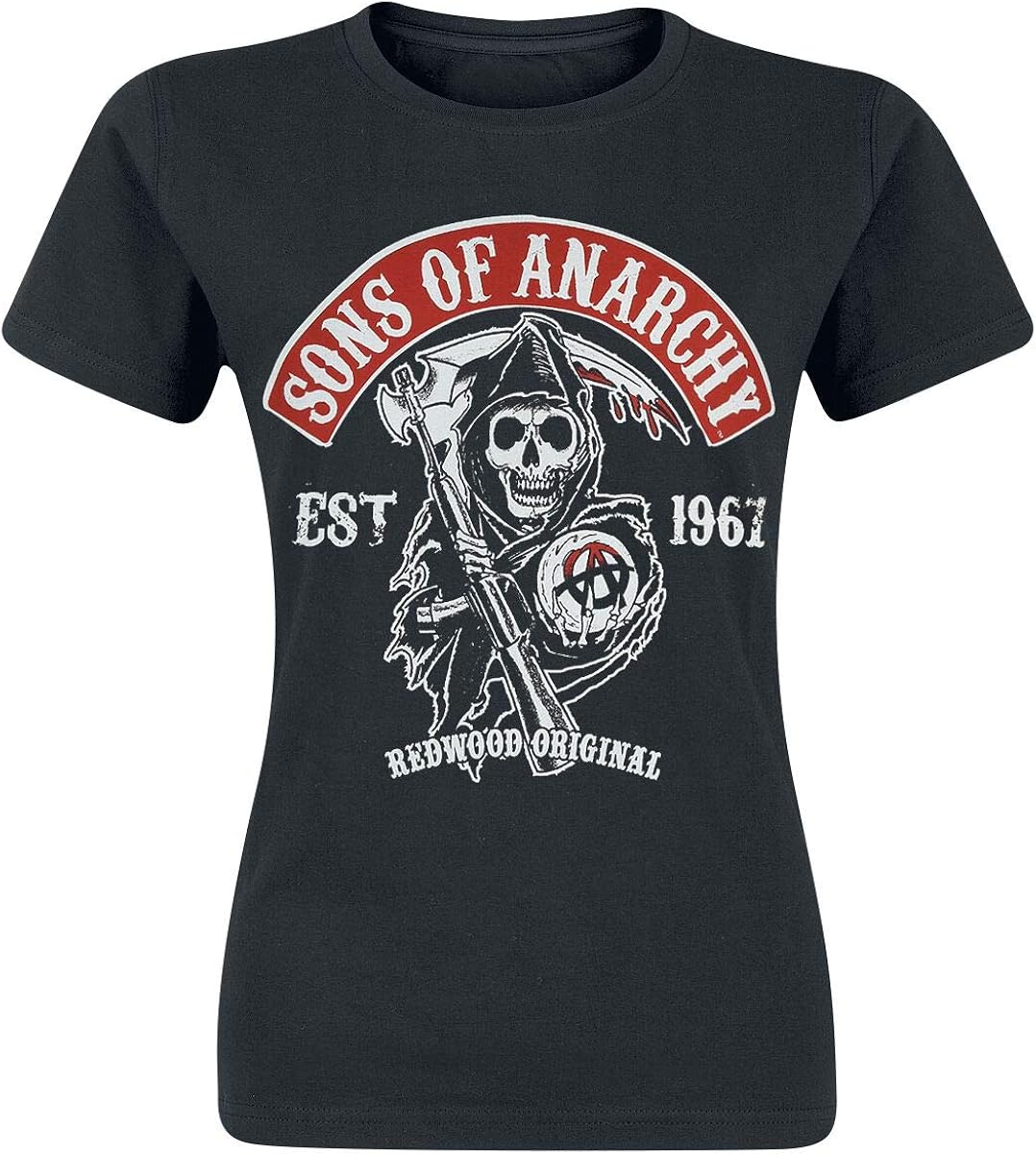 Sons of Anarchy Redwood Original Women TShirt Black S, 100 Cotton, Regular Amazon.co.uk Clothing