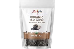 Jai Ho Certified Organic Kabuli Chana Garbanzo Beans 4 lb | Chickpeas Lentils | Indian Kabuli Chole Chana | USDA Organic | Non-GMO | Chemical-Free | Premium Quality Kosher (4 Pound, Urad Whole (With Skin))