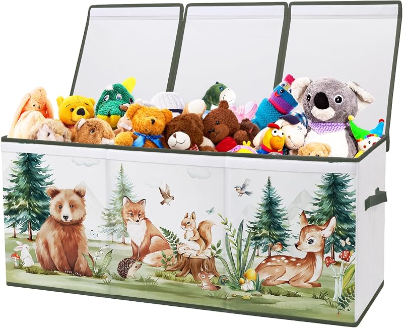 Decalsweet Extra Large Toy Storage Box with Lid 96x32x40cm Oxford Foldable