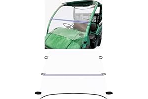 HECASA Clear Folding Windshield Compatible with 2006-2016 Kawasaki Mule 610 600 KAF400 SE XC Front Fold Up Flip Windscreen