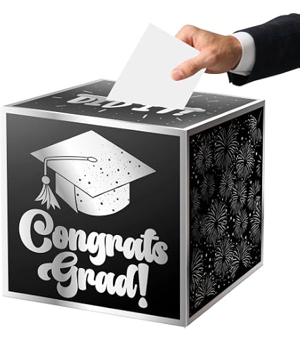 grad gift card box Amazon.com: JWSCYSY Graduation Card Box Holder, Congrats Grad Foldable  Cardboard Decorations Box for Graduation Party Favors Decor Party Supplies  (Black Silver) : Home & Kitchen