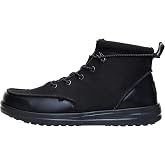HEYDUDE Men's Bradley Work Boot CE | Water Repellent, Slip Resistant | Faux Leather Upper, Elevated Removable Foam Insole, ASTM F2913 11 Tested, Easy To Clean, Elastic Laces, Lightweight Outsole