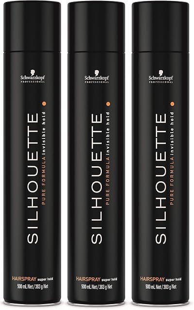 3x Schwarzkopf Silhouette Super Hold Hair Spray 500ml Professional Extra Strong