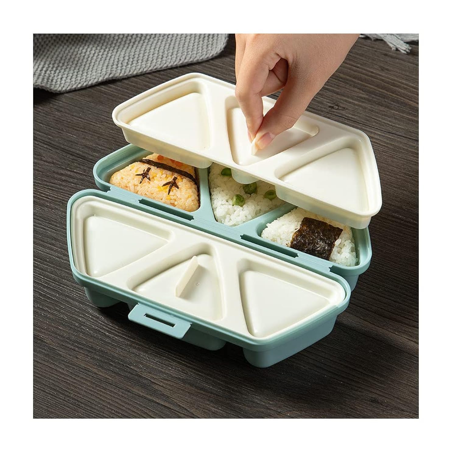 Photo 1 of Lioong Onigiri Mold Triangle Sushi Mold 6 at Once Cavity Press Onigiri Rice Balls Non-stick Maker Tools For Seaweed Rice Balls Sushi Musubi
