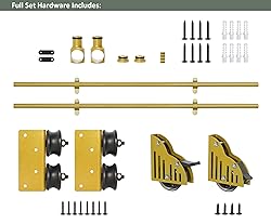 DIYHD 6.6FT Sliding Library Ladder Hardware Rolling