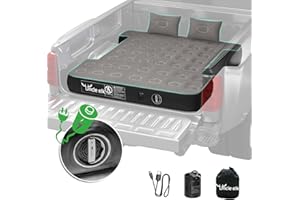 Uncle Elk Truck Bed Mattress 5.5-5.8ft Inflatable Full Size Truck Bed Air Mattress with Wireless Rechargeable Pump, Portable with Carry Bag Khaki