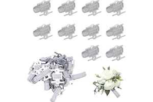 UPSTORE 10 Pcs Silver Elastic Wrist Corsage Bands Bracelets DIY Handmade Corsage Supplies for Wedding Prom Flowers
