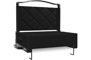 Kaganoon Stadium Seats with Back Support Cushion, Folding Stadium Seats for Bleachers Hold up 400lbs, Wide Bleacher Seat with Shoulder Strap & Handle Comfort for Sports Events (Black, 1pcs)