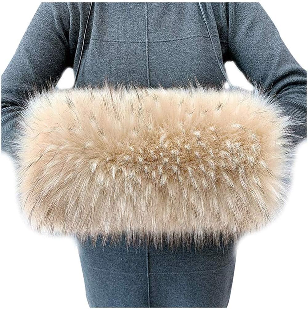 Women Faux Fur Hand Muffs Cozy Windproof Lightweight Winter Wrist Arm Warmer Apricot Amazon.co