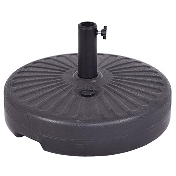 Giantex 20 Round 23L Water Filled Umbrella Base Stand Self-Filled Patio Furniture Black