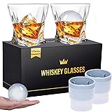 Mfacoy Old Fashioned Whiskey Glasses Set of 4