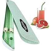 PYRAWS Glass Smoothies Straws Bubble Tea | 8 inch x 8 mm, Cleaning Brush, Portable Case, Healthy, Shatter Resistant, Hot Drin