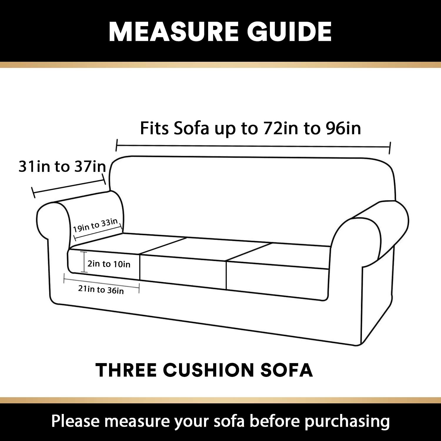 4 Pieces Sofa Covers Stretch Velvet Couch Covers for 3 Cushion Sofa Slipcovers Thick Soft Sofa Slip Covers with 2 Non Slip Straps Furniture Covers with 3 Individual Seat Cushion Covers (Sofa, Taupe): Kitchen & Dining