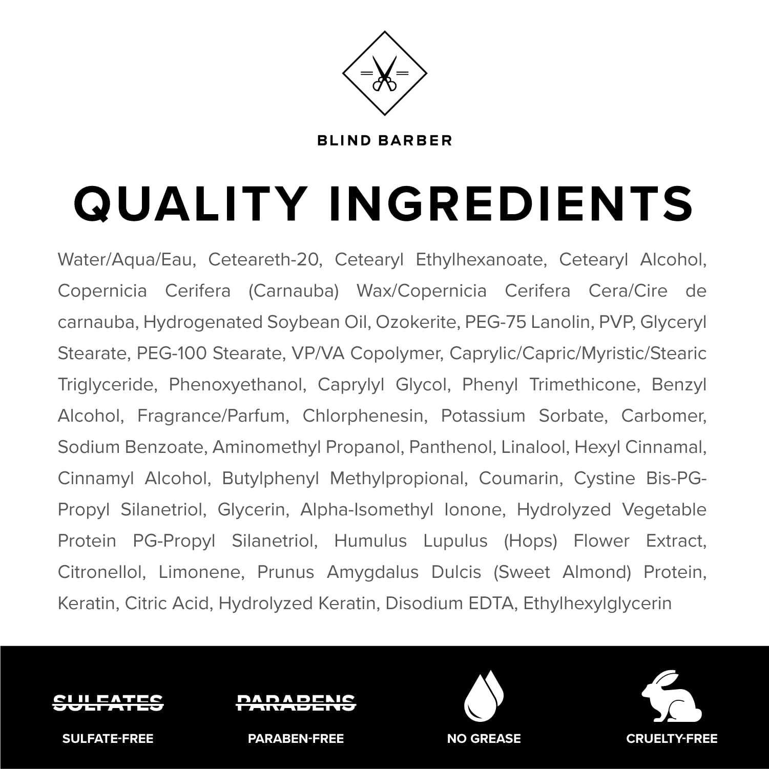 Blind Barber 60 Proof Hair Wax for Men - Water-Based Wax for Hair Styling and Daily Care - Medium Hold & Workable - Made with Volumizing Hops Extract and No Greasy Oils (2.5 Oz)