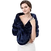 Women's Winter Warm Faux Fur Shawl Coat Jacket Parka Outerwear Tops Stole Wraps Cape for Evening Dresses