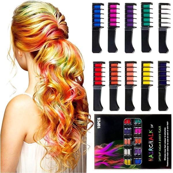 Hair Chalk Comb Womdee Temporary Hair Chalk Colour Set Mini