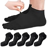 REVEW Men Toe Socks Five Finger Socks Cotton Soft and Breathable Low Cut Socks for Men