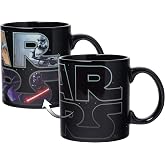 Silver Buffalo Star Wars Logo, Heat Reveal Ceramic Mug, 20oz | Coffee Cup, Boba Fett, Yoda, Luke, C-3PO, R2-D2 and Darth Vader, Stormtrooper, 0.59 Liters