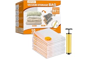 AGPTEK Vacuum Storage Bags 10 Jumbo, Vacuum Sealer Bags for Clothes, Durable & Reusable, Space Saver Sealer Bag for Blankets,