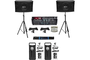 Rockville Karaoke Machine System w/(2) 10" Speakers+Bluetooth Pro Mixer Amp+Mics