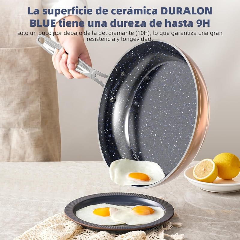 Ollas 12 Piezas G10 Cerámica de Duralon en Cobre, libre de PFAS — foto 5 de 8