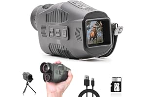 SHEAWASY Night Vision Monocular, Digital Infrared Night Vision for 100% Darkness, 1080P FHD Video, 32GB Included, for Travel, Camping, Hunting, Surveillance