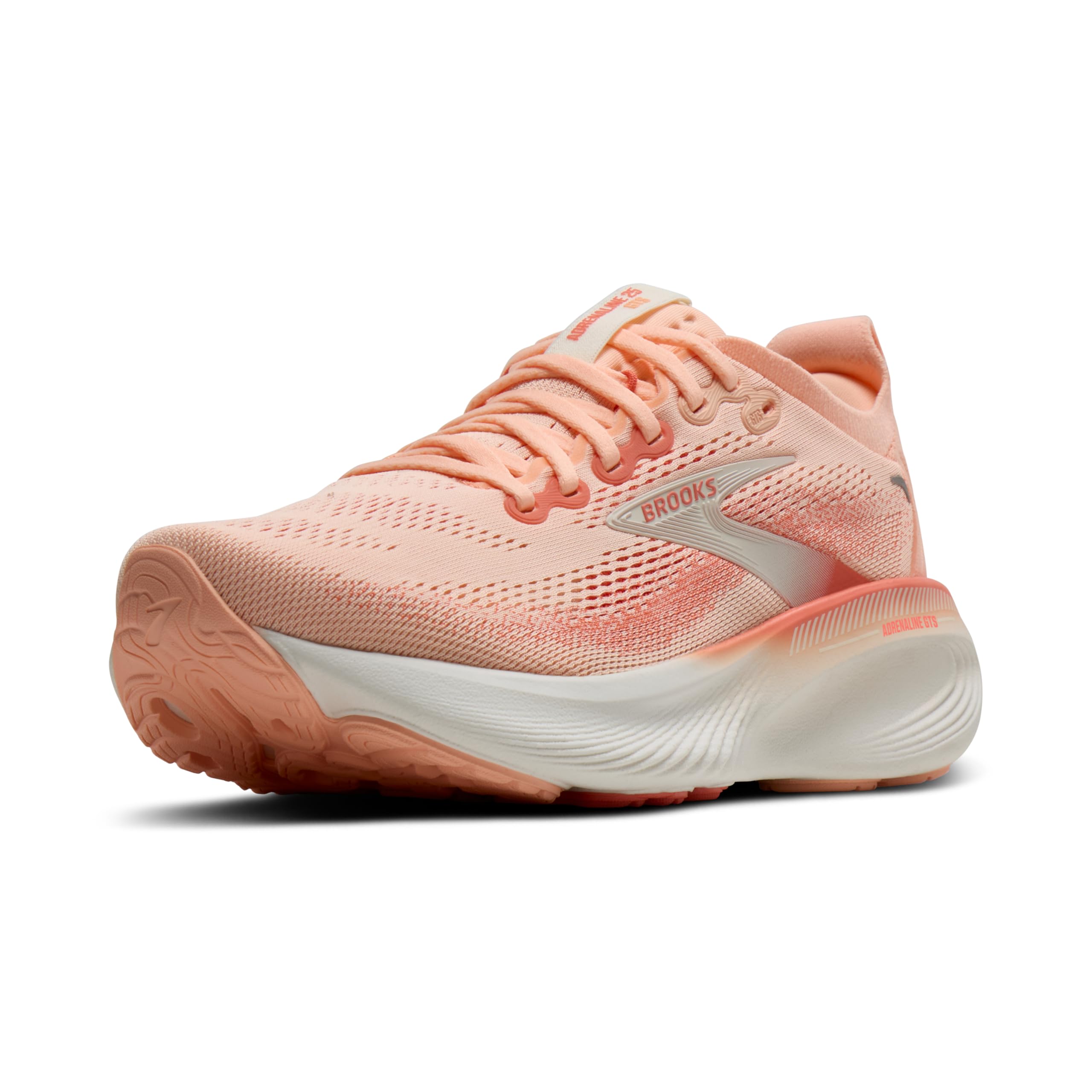 Brooks Women’s Adrenaline GTS 25 Supportive Running & Walking Shoe - Peach Echo/Coconut - 6 Medium Image