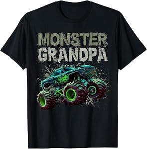 Monster Truck Grandpa Family Matching Monster Truck Lovers T-Shirt