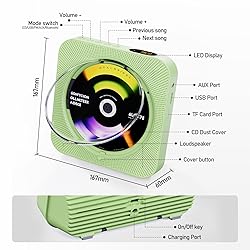 CD Player Portable Bluetooth 5.1 Desktop CD Player