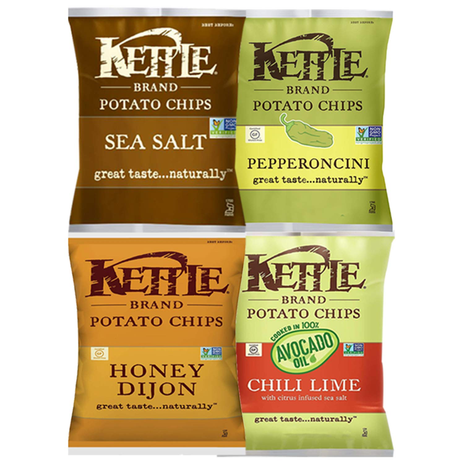 Kettle Brand Potato Chips, Individual Single Serve Bags, Many Different