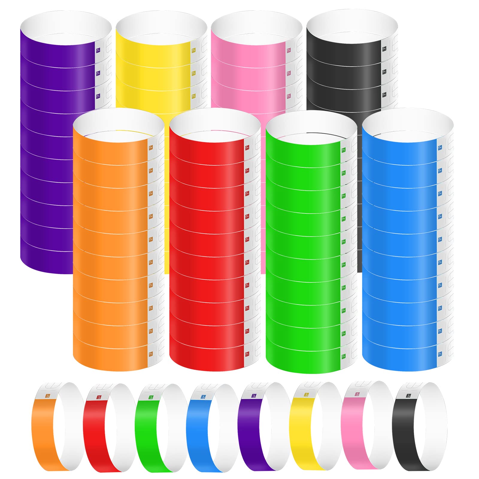 800 Pcs Paper Wristbands for Events, Waterproof Neon Wristbands Wrist Party Bands Entrance Wristbands Paper Bracelets for Events Music Festival Concert Contest (8 Colors)