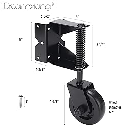 Gate Wheel Spring-Loaded Gate Caster Kit for Wooden