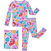 ACTLATI Bamboo Viscose Pajama Sets for Toddler Boys Girls 2 Pieces Long Sleeve Pajamas Soft Kids Animal PJs 2-8 Years