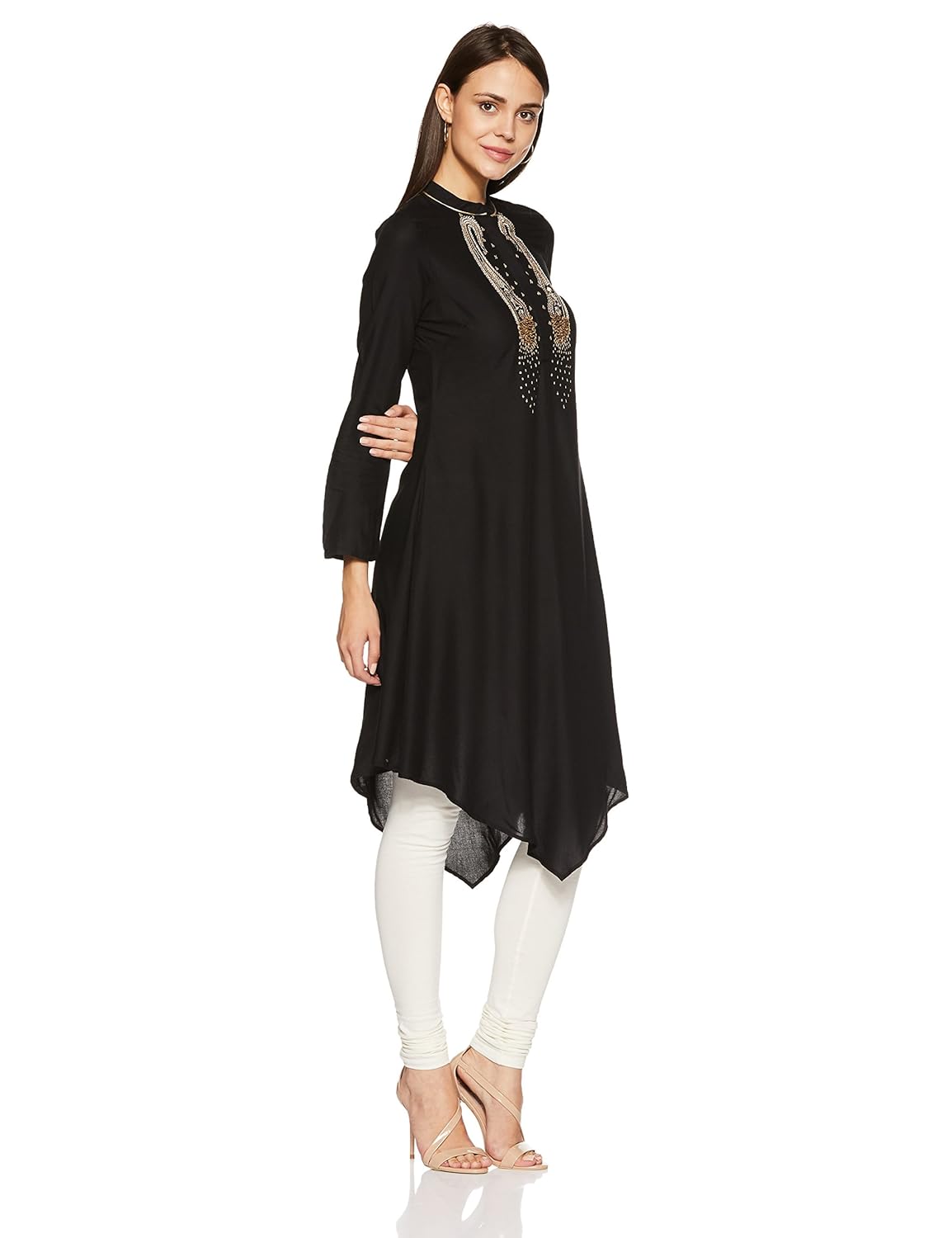 w for woman women's asymmetrical hemline kurta