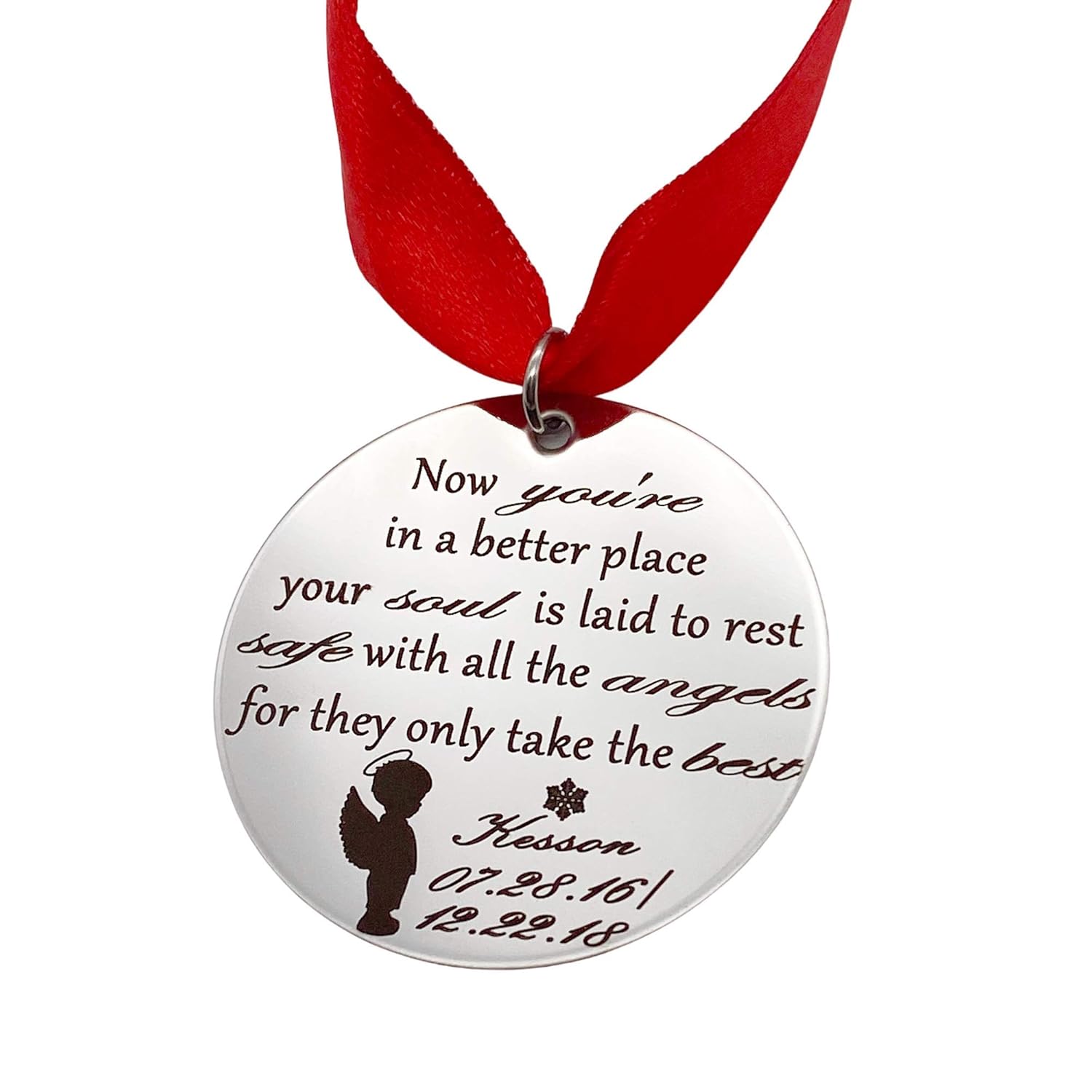 Silver Engraved Loss of a Son Personalized Memorial